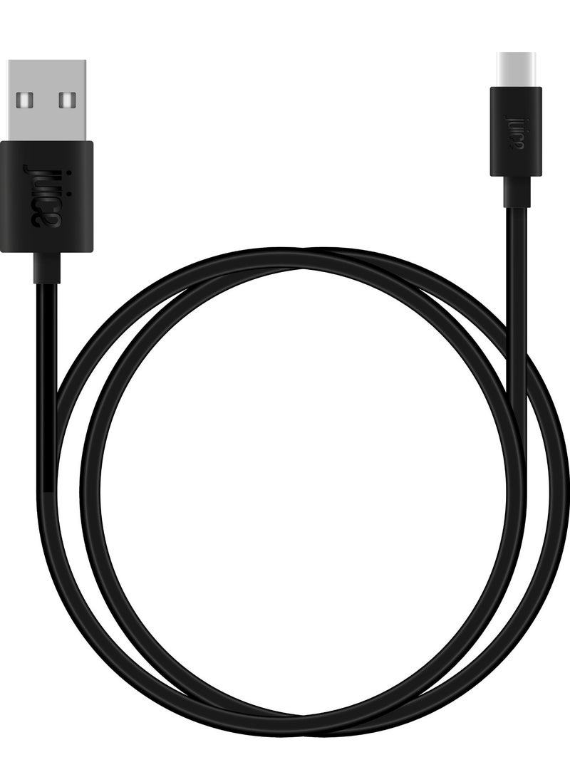 جوس كابل JUICE USB-A إلى Type C، مصنوع من مادة TPE معاد تدويرها بنسبة 100% ومعزّز للمتانة، يدعم الشحن ونقل البيانات، متوافق مع أحدث طرازات Samsung وHuawei وSony وiPhone، بالإضافة إلى الأجهزة اللوحية، وأجهزة الألعاب، وiPad Pro وiPad Air وiPad Mini، بطول 1 متر، باللون الأسود. - Image 2